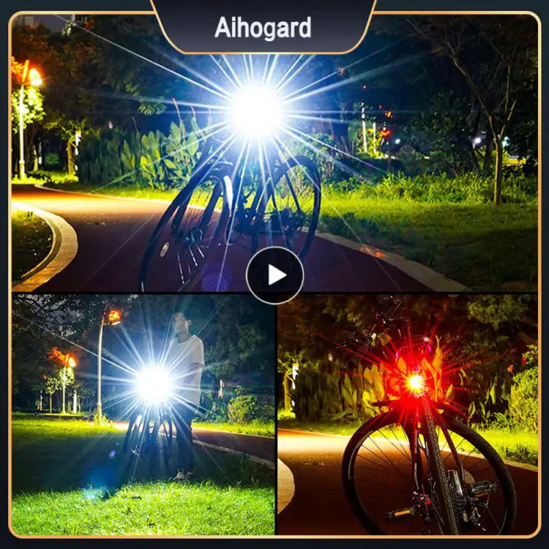 

Bicycle Taillight LED Aluminum Alloy White Red Helmet Light Night Riding Warning Light Mountain Bike Headlight Built-in Battery