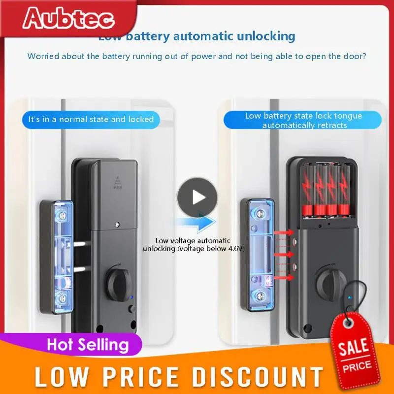 

No Drilling Design Smart Tuya Lock Indoor Invisible Lock 6v For Wooden Door Electronic 13.56 Ic Card Lock