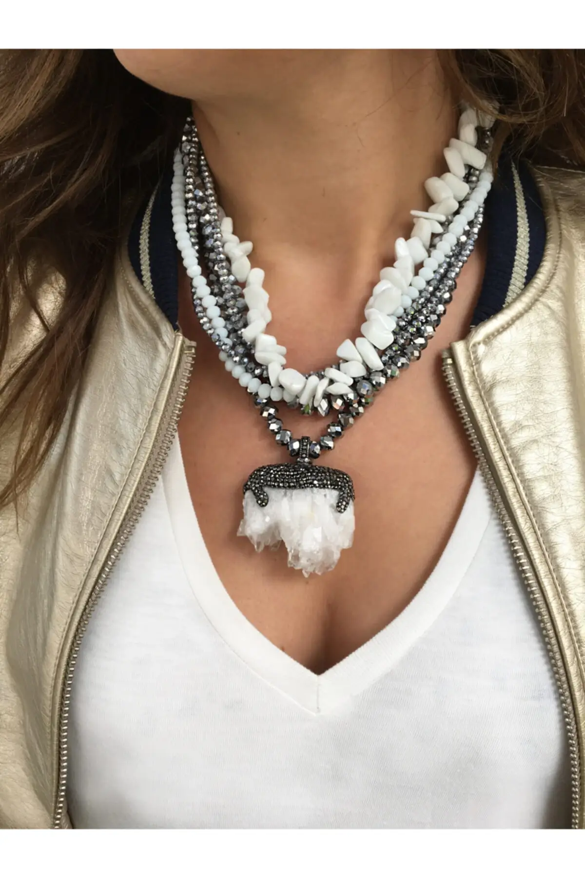 

Женское Ожерелье с кристаллами