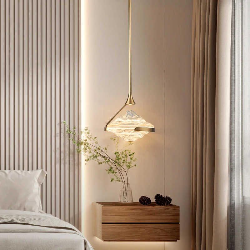 

Designers Recommend Modern Simple Light Luxury Restaurant Chandelier Creative Personality Single Head Glass Bedroom Bedside Lamp