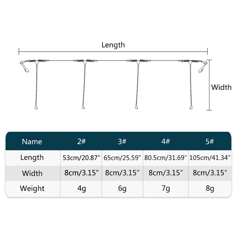 Рыболовные снасти Leader Tracing из стальной проволоки с вертлюжками Snap Connect Bead Line