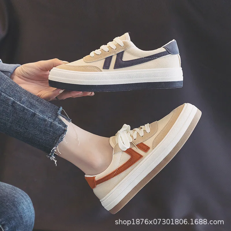 New Casual Shoes Women's 2022 Spring Ulzzang Tide Canvas Shoes New All-match Flat Fashion Women's White Shoes Free Shipping