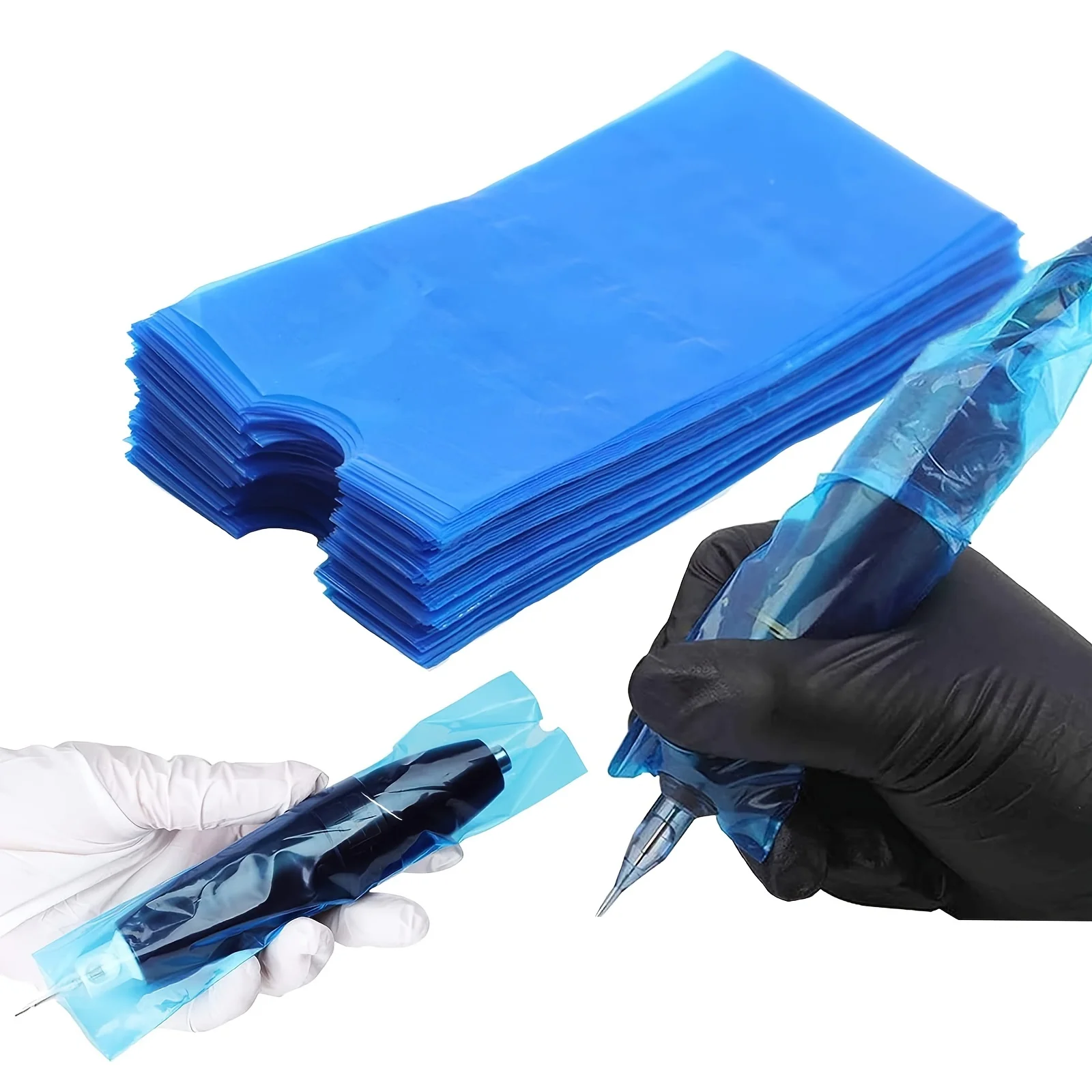 

Tattoo Pen Protective Bag 200PCS/Pack Tattoo Accessories 12cm*4.6cm Makeup Tools Blue Plastic Reusable Bag