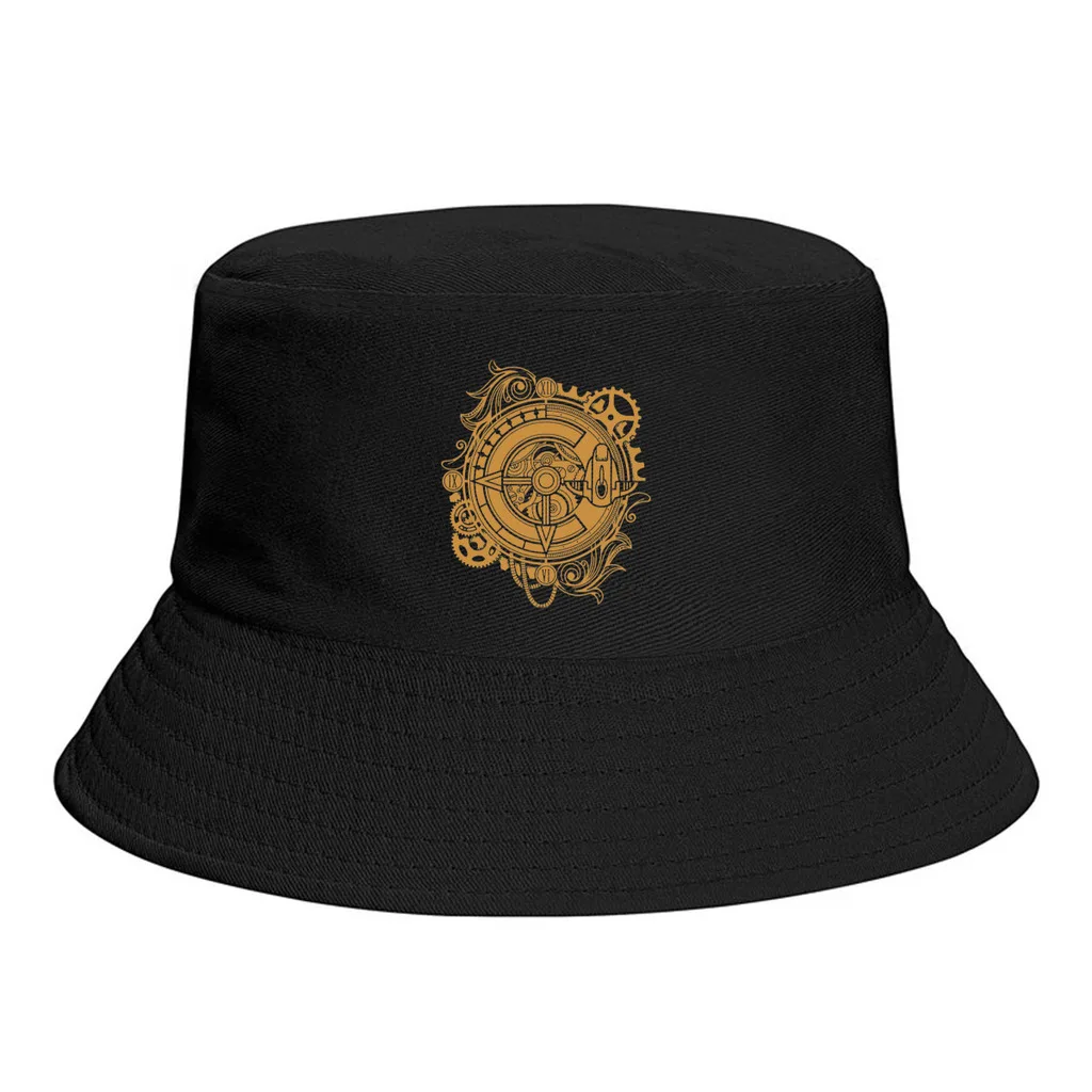 New Unisex Polyester Clock Epoch Bucket Hat Women Summer Sun