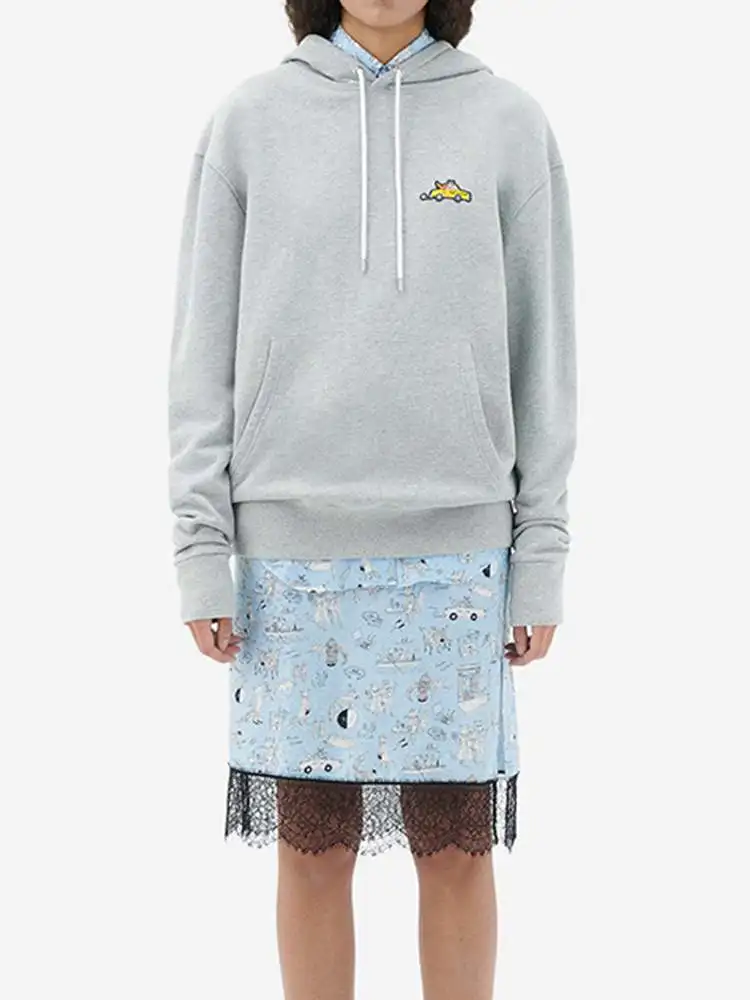 

Spring Autumn 2022 New Women Sweatshirt Letter Embroidered Cotton Grey Hoodie