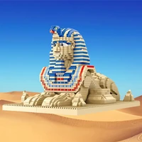 world architecture egypt pharaoh sphinx monster model mini diamond blocks bricks building toy for children gift no box