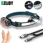 Фонарь налобный светодиодный с ИК-датчиком, 2000 мАч, 18650 USB