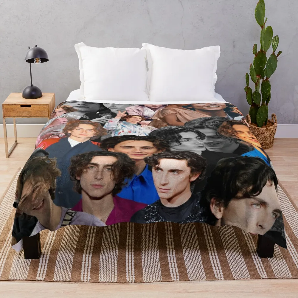 

Timothee Chalamet collage Throw Blanket blanket luxury large fluffy plaid luxury throw blanket