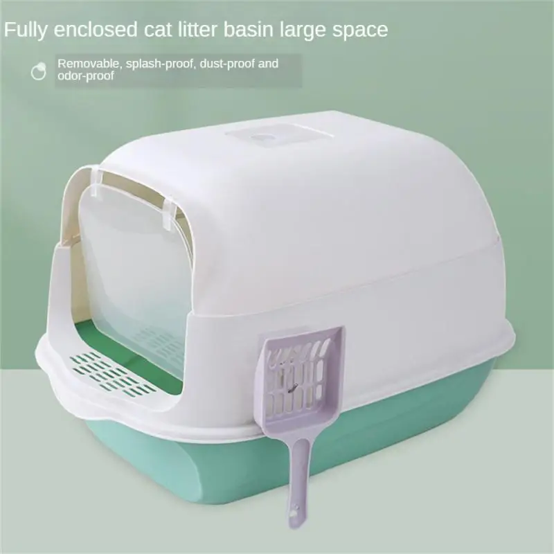 

Cat Litter Basin Fully Enclosed Cat Toilet Splash Proof And Odor Proof Flip Over Oversized Cat Litter Basin Cat Excrement Basin