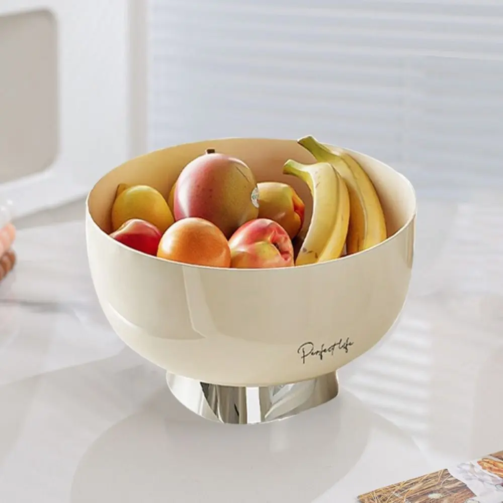 Практичный пластиковый поднос для фруктов бежевый съемный закусок большая