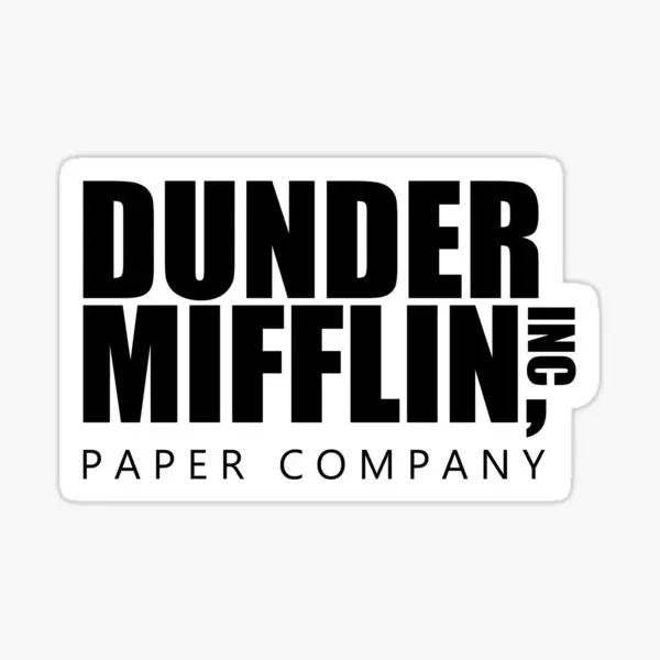 

Наклейки Dunder Mifflin с логотипом B W, 5 шт., наклейки для комнаты с принтом, бутылки для воды, аниме, настенные Мультяшные декоративные наклейки, забавные наклейки для гостиной