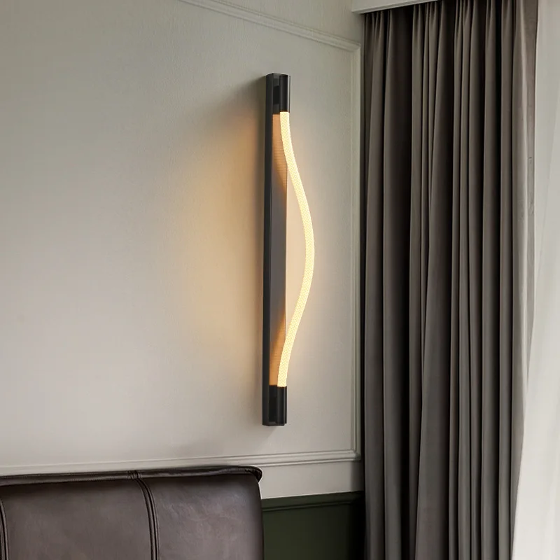 

Nordic Minimalist Creative Wall Lamp for Living Room Bedroom Bar Home Decoratives Soft Silicone Tube LED Wall Sconce Appliance