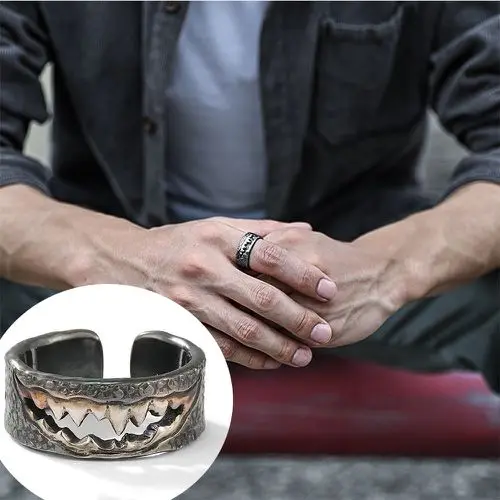 

Mens Jewellery Grunge Gothic Rings for Men Domineering Vintage Gold Hand Made Halloween Agdjustable Mens Rings Wholesale Anillo