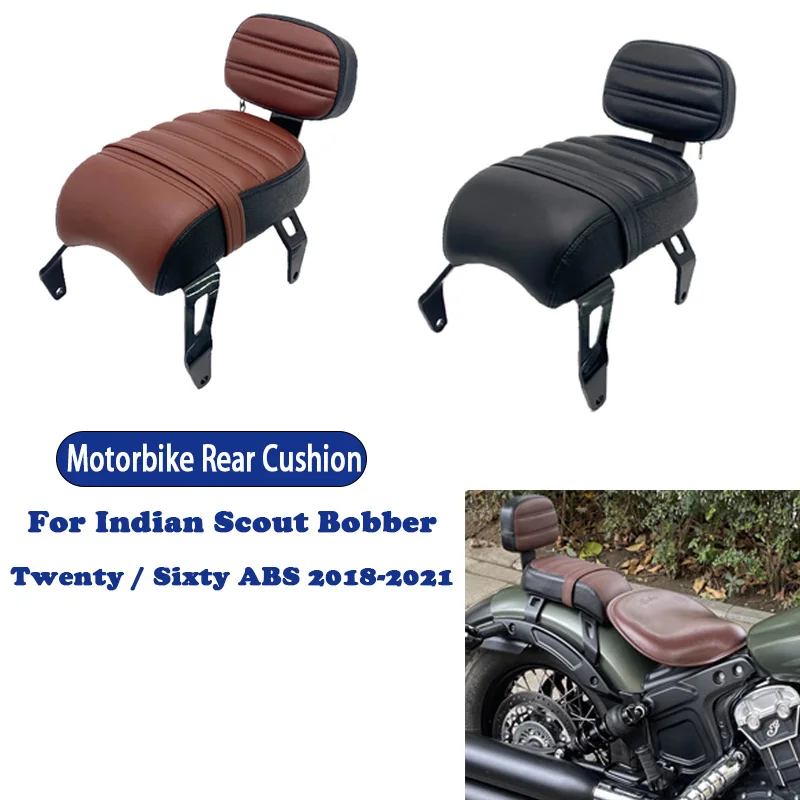 

For Indian Boy Scout Bobber Passenger Rear Seat Cushion Pillow Girly Bar Backrest Foot Studs Suitable Motorcycle Seat 2018-2021