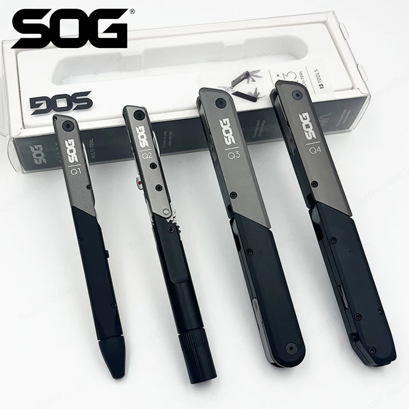 

SOG Q1 Q2 Q3 Q4 Multi-Tool Pen Scissors Bottle Opener Camping Survival Self Defense Multifunctional Tool Outdoor EDC Equipment