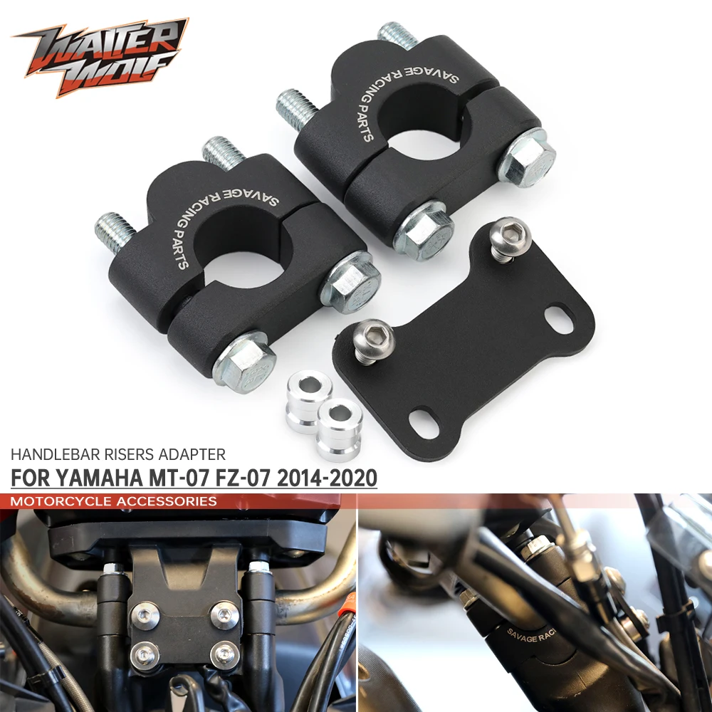 

MT-07 Handlebar Risers Adapter For YAMAHA MT07 FZ07 2014-2020 FZ MT 07 Motorcycle Accessories Bar Raise Mount Handle Clamp Cover