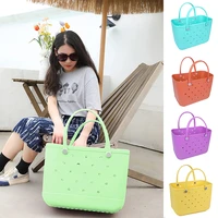 beach tote silicone basket with sand waterproof travel bag sandproof handbag multi purpose storage bag for boat pool sports gym
