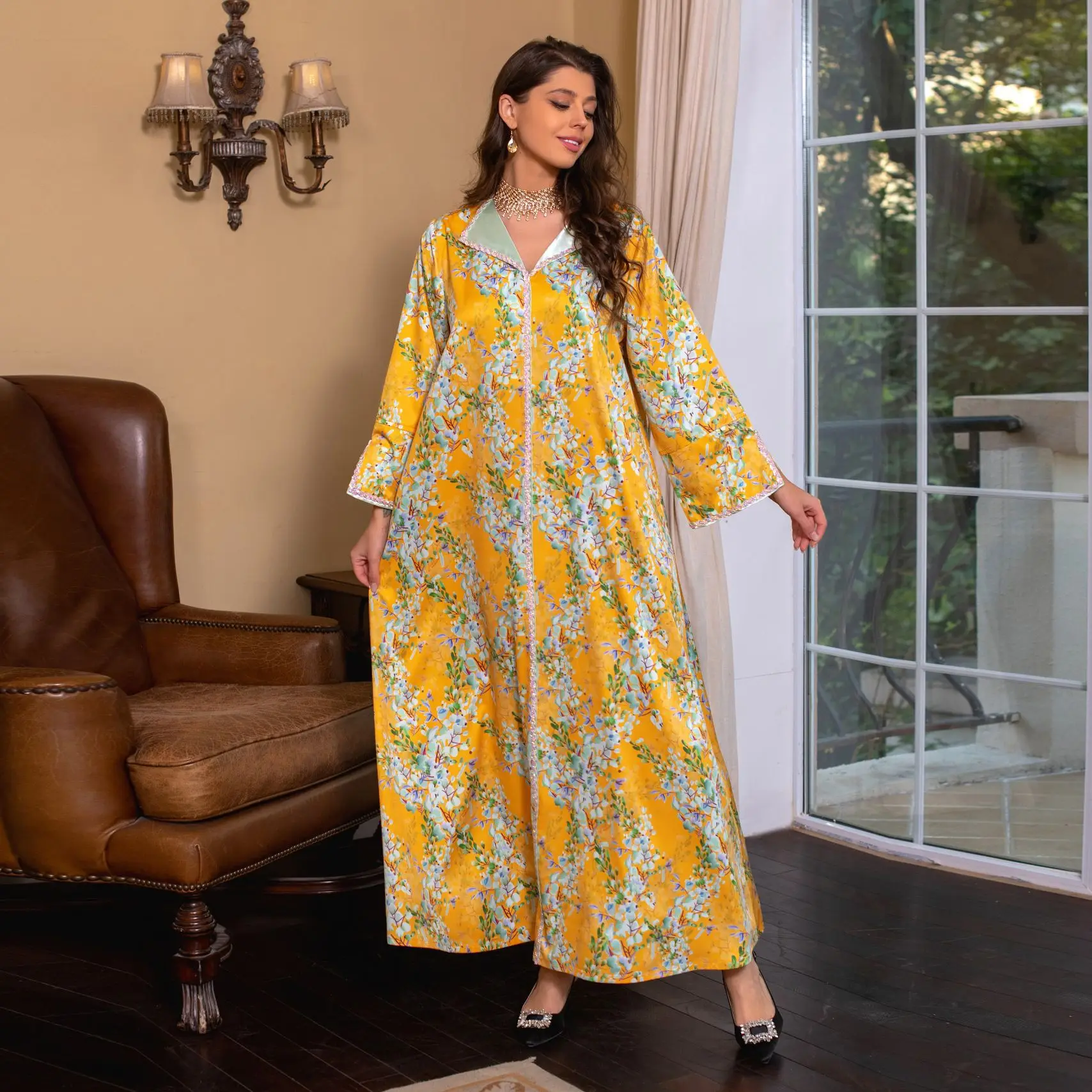 Luxury Embroidery Muslim Sets for Women Ramadan Abaya Dress Eid Jalabiya Marocain Clothes Islamic Turkey Moroccan Kaftan Robe