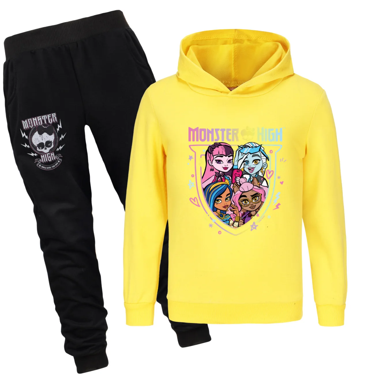 Детская толстовка с капюшоном и штаны для косплея изображением мультяшных кукол