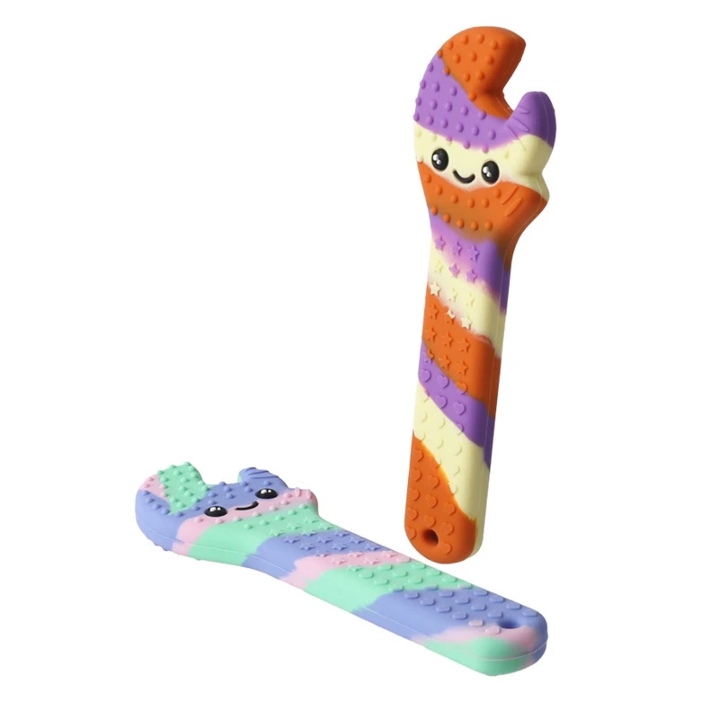 

Cartoon Wrench Tools Shape Silicone Teether DIY Chain Pacifier Accessories Shower Gift for Baby Teething Teethers Toys