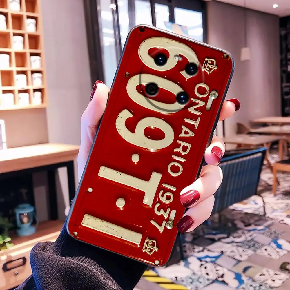 Phone Case For HUAWEI P50 P40 P30 P20 P10 P9 P8 Plus MATE 30 20 20X 10 9 8 Pro Lite Case Funda Vintage Car License Plate Numbers