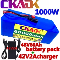 2022 original 36v battery 10s4p60ah battery pack 1000w high power battery 42v 60000mah ebike electric bike bms42v2a charger
