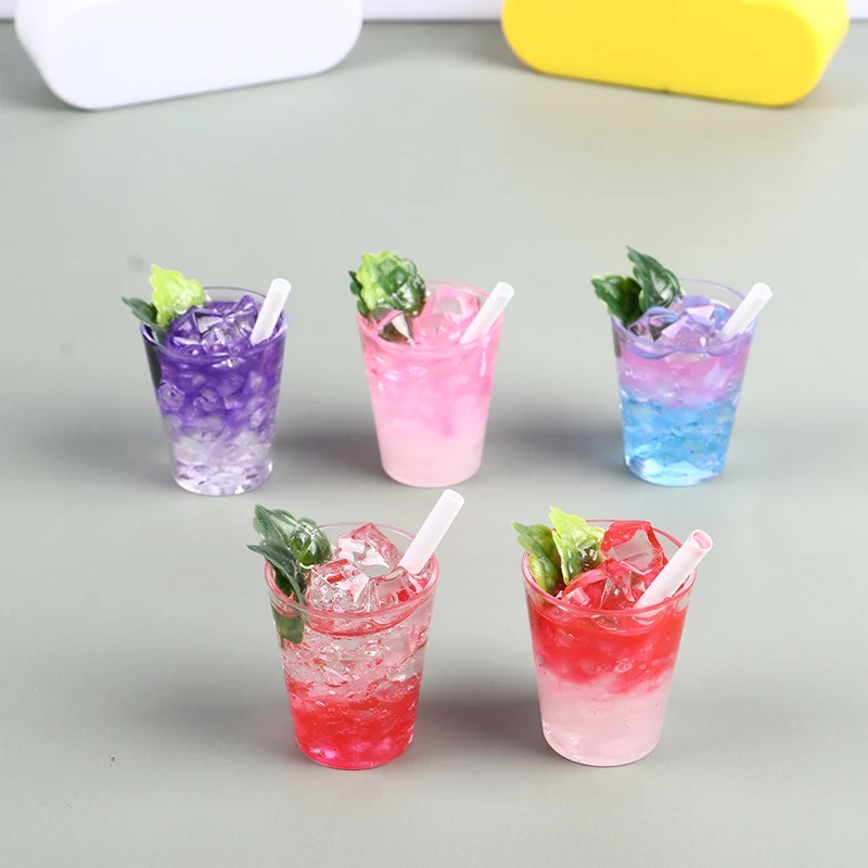 

1/6 Scale Dollhouse Drinks Miniature Food Macaron Fruit Drink Goblet Bottle For Blyth Barbies Doll House Miniture Toys