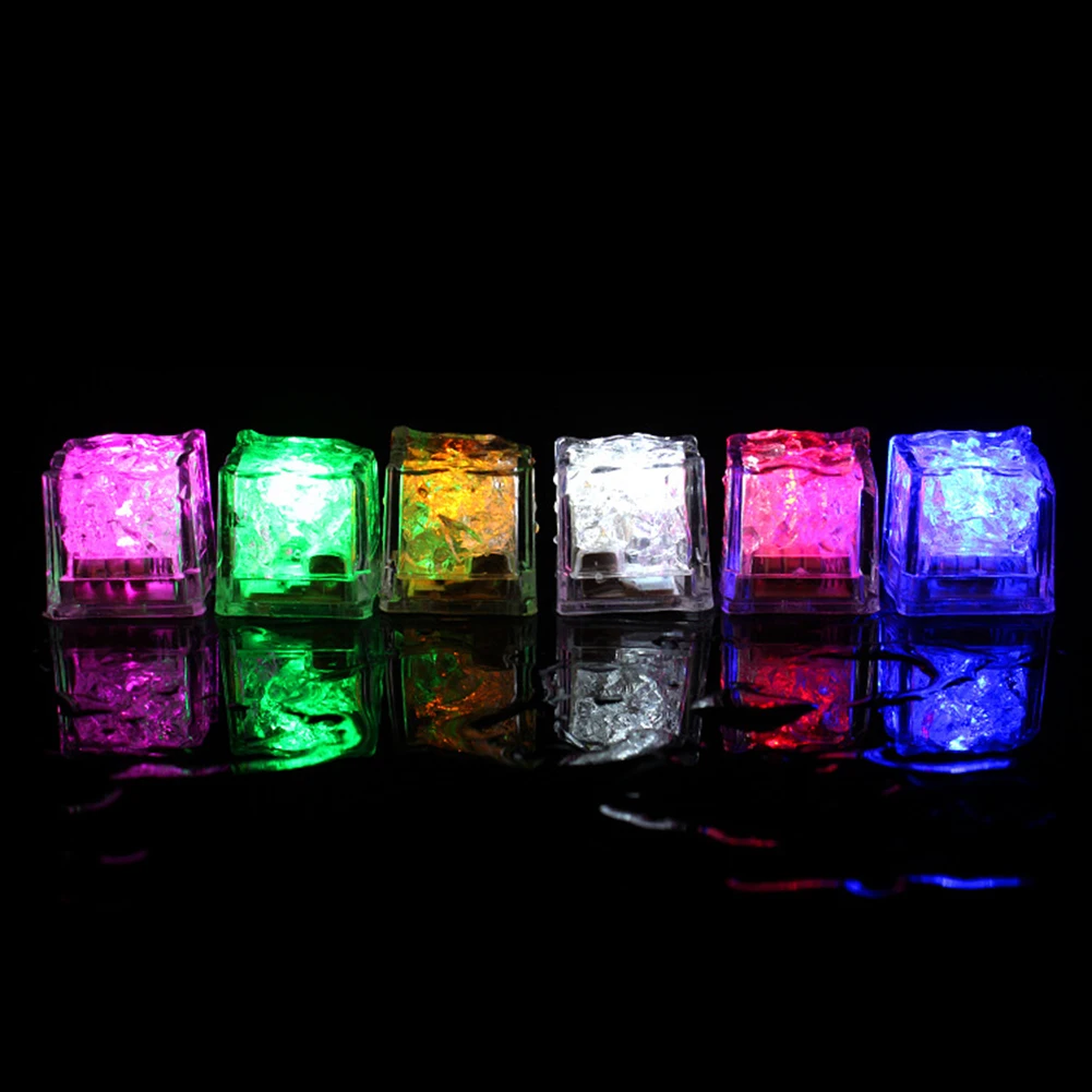 12 шт. мерцающие водонепроницаемые разноцветные кубики льда