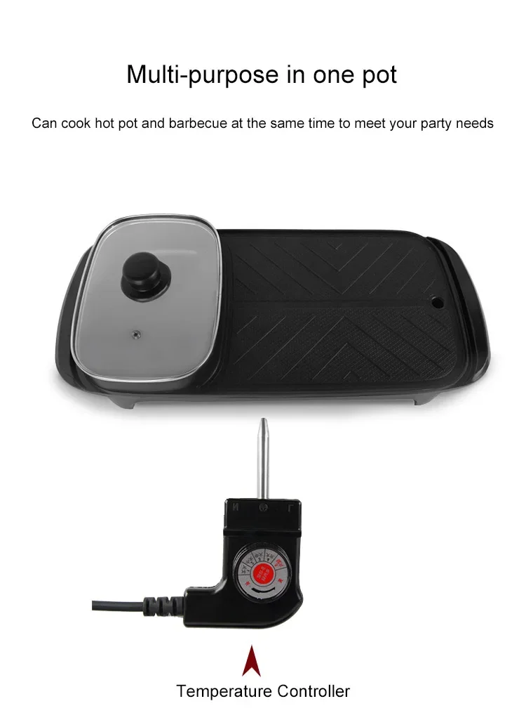 Многофункциональный Электрический бездымный гриль для барбекю противни выпечки