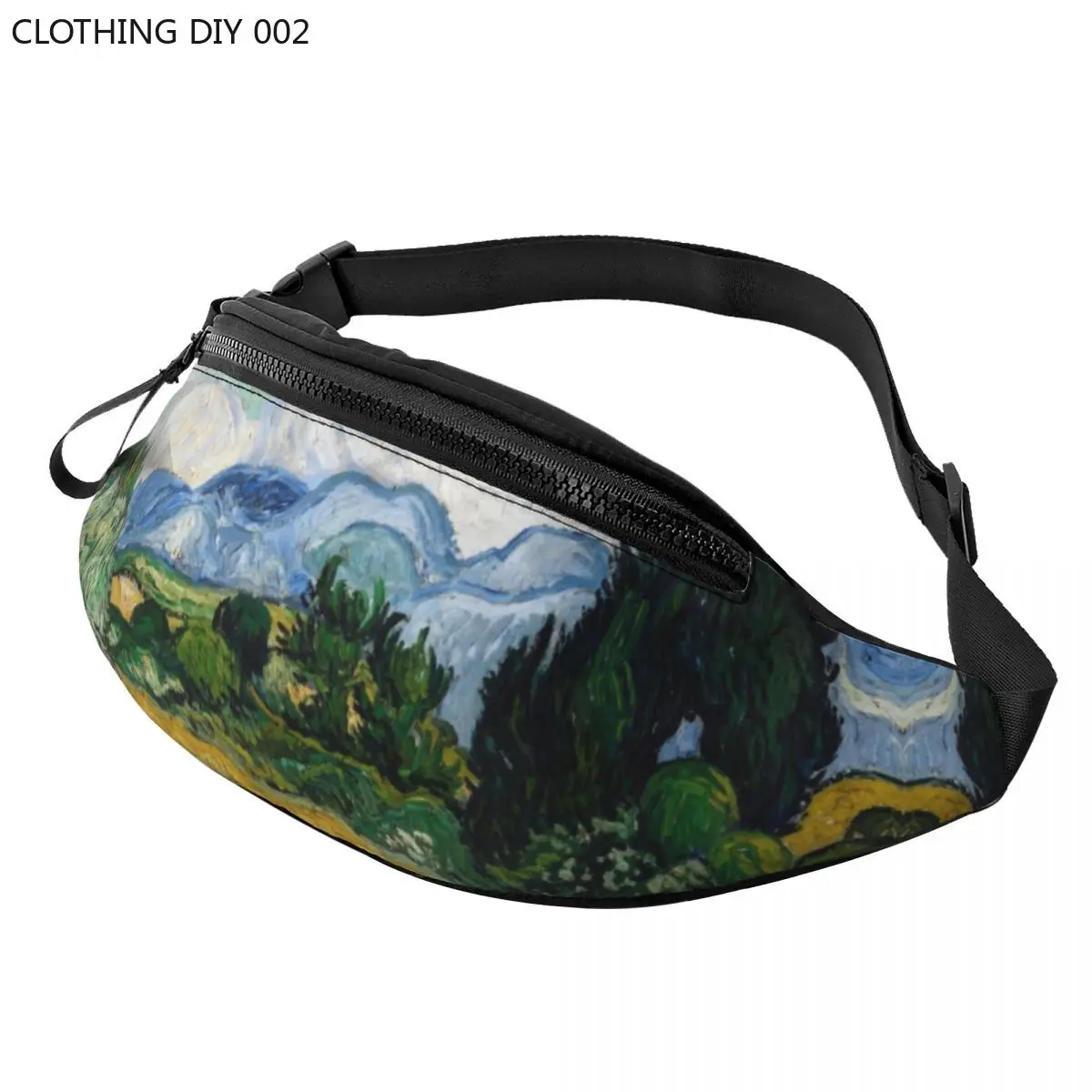 

Wheat Field With Cypresses Fanny Pack Men Women Fashion Vincent Van Gogh Crossbody Waist Bag for Running Phone Money Pouch