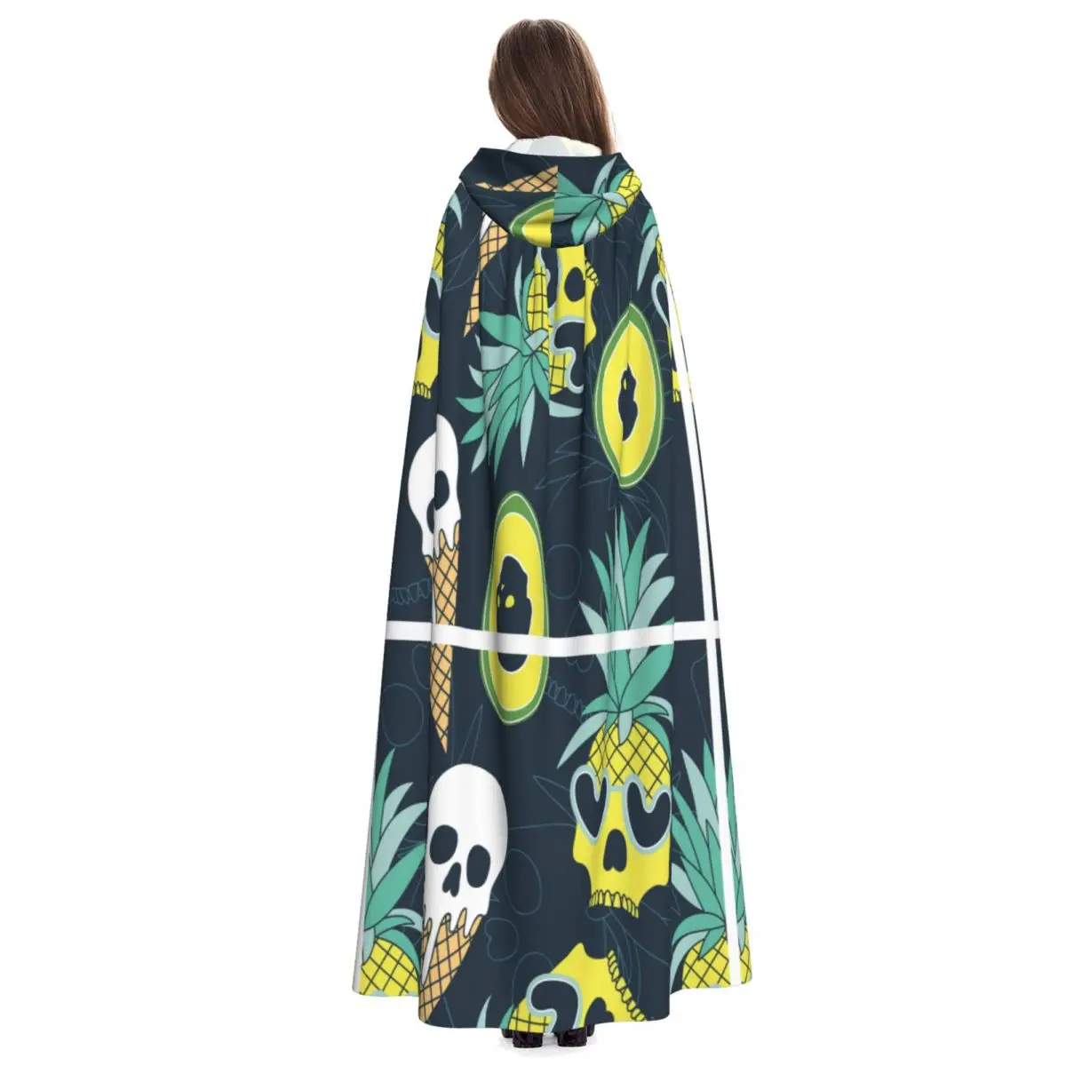 Летний женский костюм с рисунком черепа ананаса мороженого авокадо