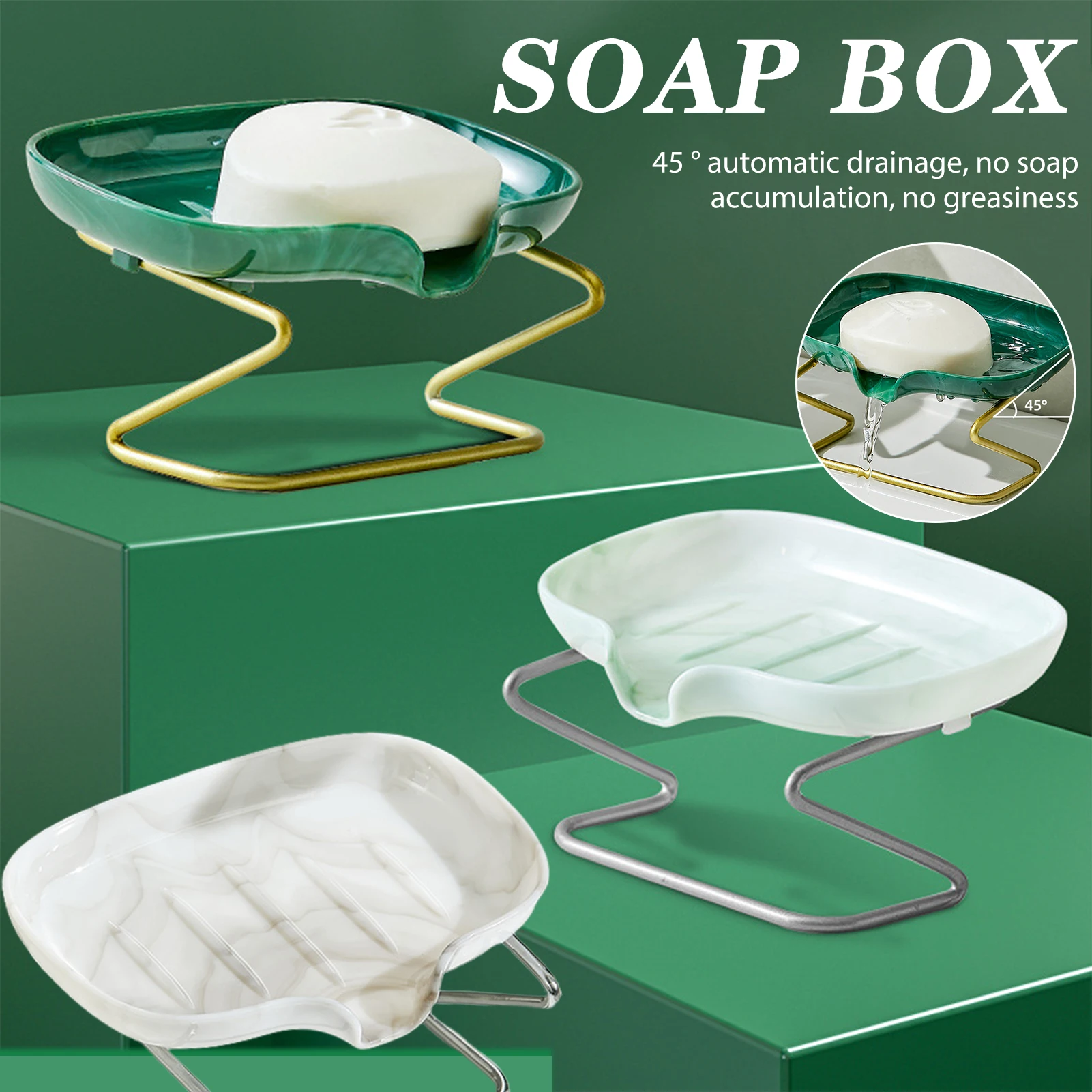 

Подставка для мыла в ванную комнату, роскошный креативный ящик для мыла, без перфорации, для ванной комнаты, туалета, поднос для хранения мыла