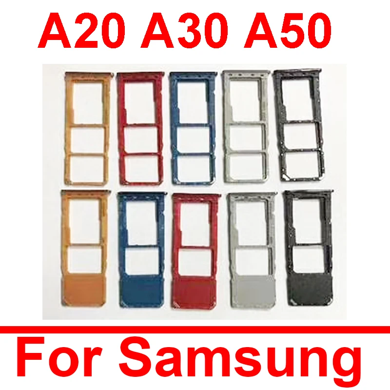 Лоток для Sim-карты для Samsung A20, A205, A30, SM-A305 A50, A505, A505F, A505FM, A505FN, микро-карты, гнездовые адаптеры, запасные части