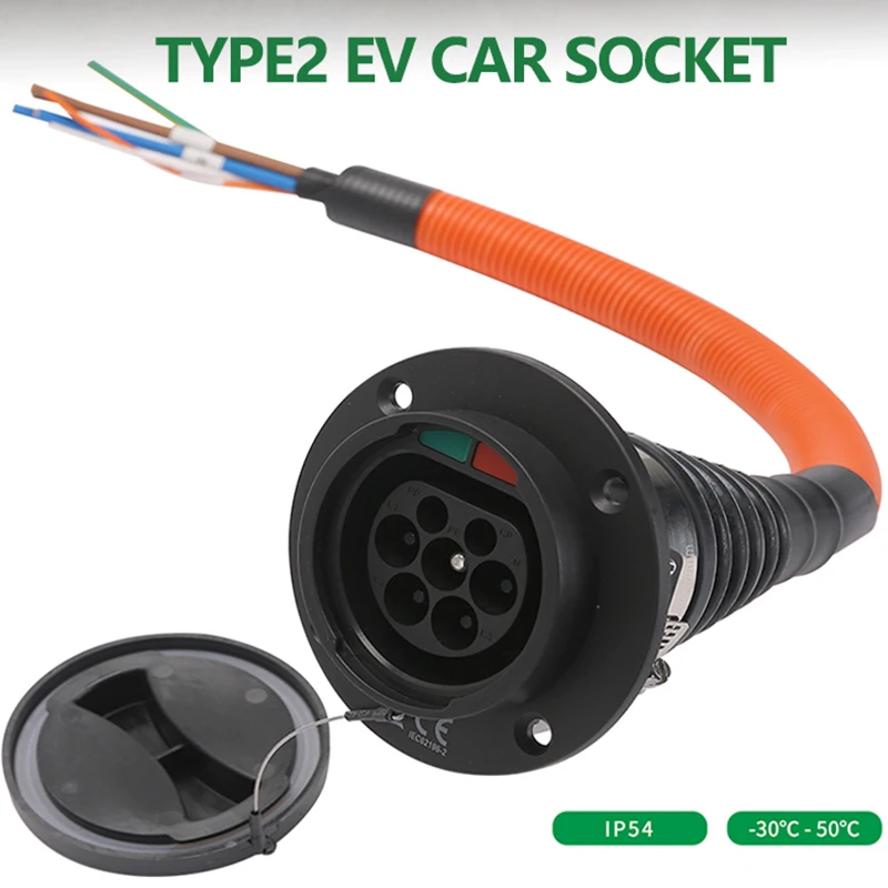 

EV Тип зарядки 2 разъем 32 А одиночный трехфазный IEC 62196 ‑ 2 разъем IP54 водонепроницаемая защита
