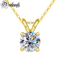 onelaugh 100 real moissanite necklace 1ct d color lab diamond pendant necklaces for women gift sterling silver wedding jewelry