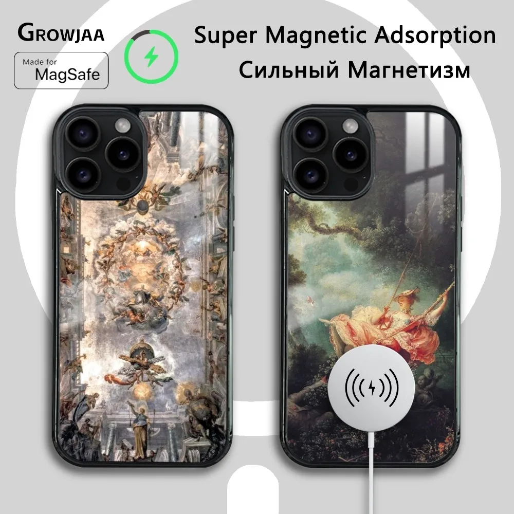 Чехол для телефона Michelangelo Creation Of Adam iPhone 16 15 14 13 12 11 Pro Max Plus Mini Magsafe Mirror беспроводной