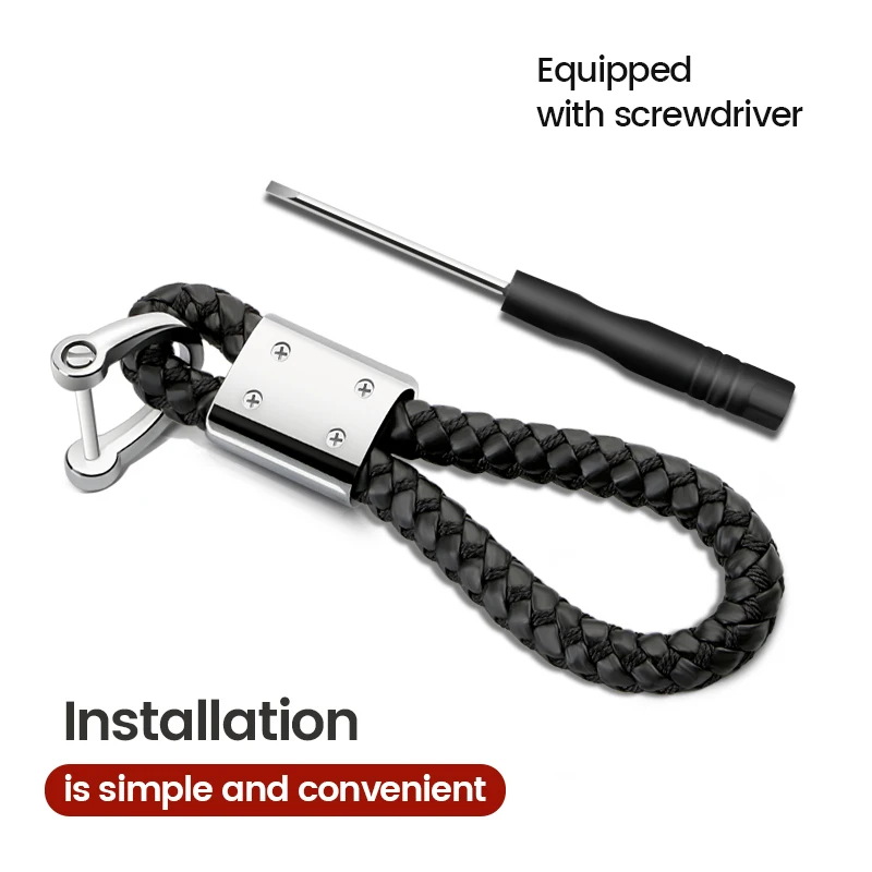 Стайлинг автомобиля 3D металлическая + кожаная плетеная веревка брелок для ключей