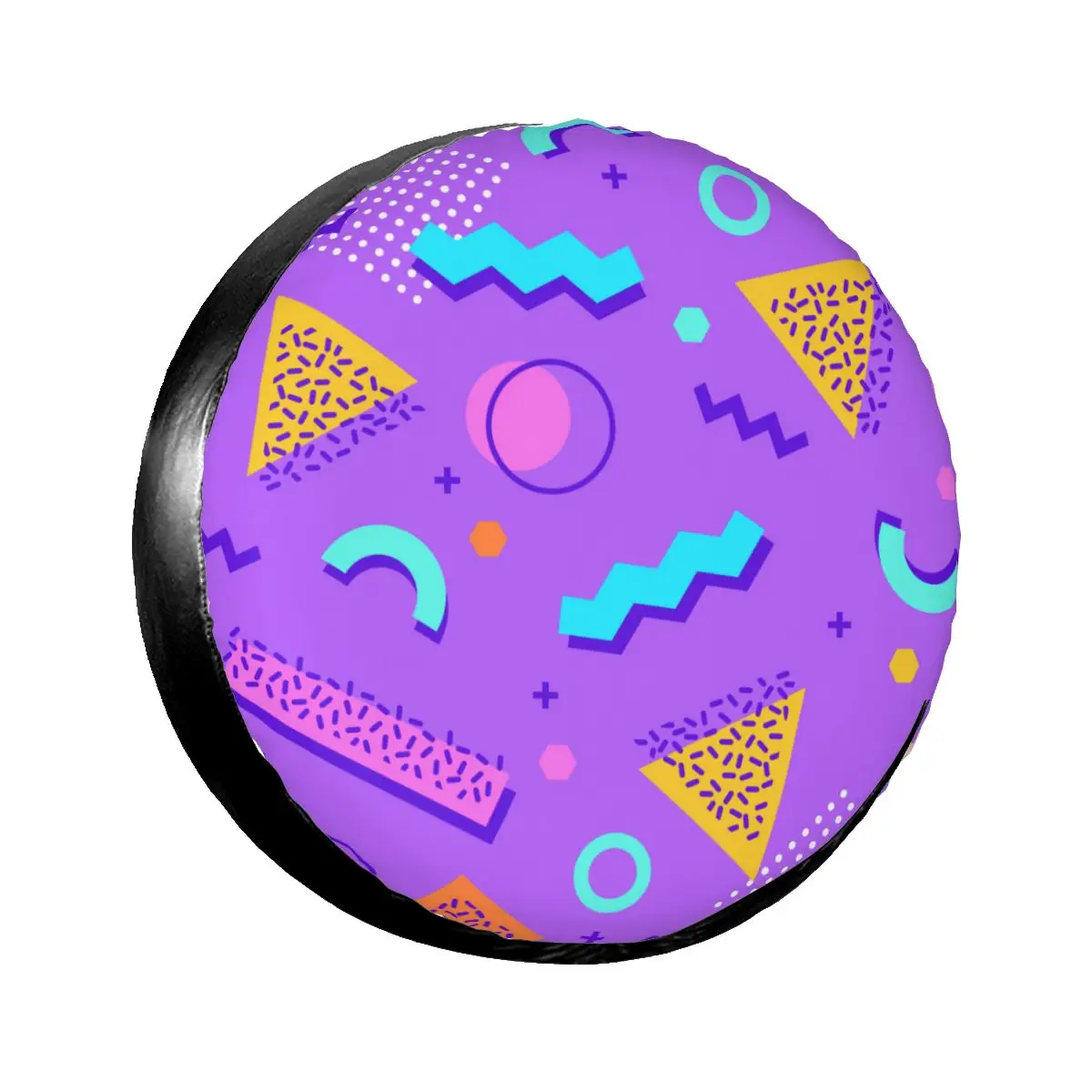 

1pcs Universal Car Spare Tire Cover Case Auto Wheel Tire Geometric 80s Print Vehicle Tyre Waterproof Polyester Bag