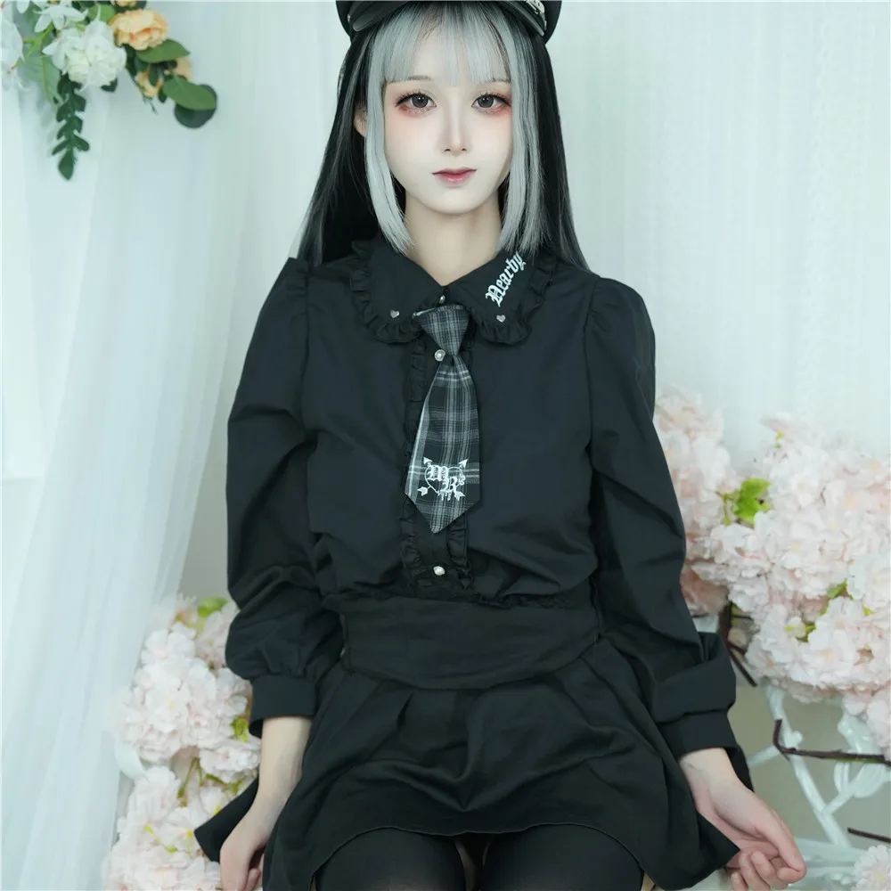 Женская кружевная мини-юбка Landmine черная короткая юбка с высокой талией в