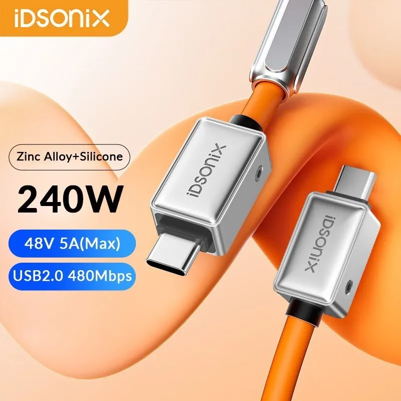 

iDsonix USB Type C Cable PD 240W 5A Fast Charging Cables USB C to Type C Charge Data Cord for Laptop Xiaomi Samsung Huawei Phone