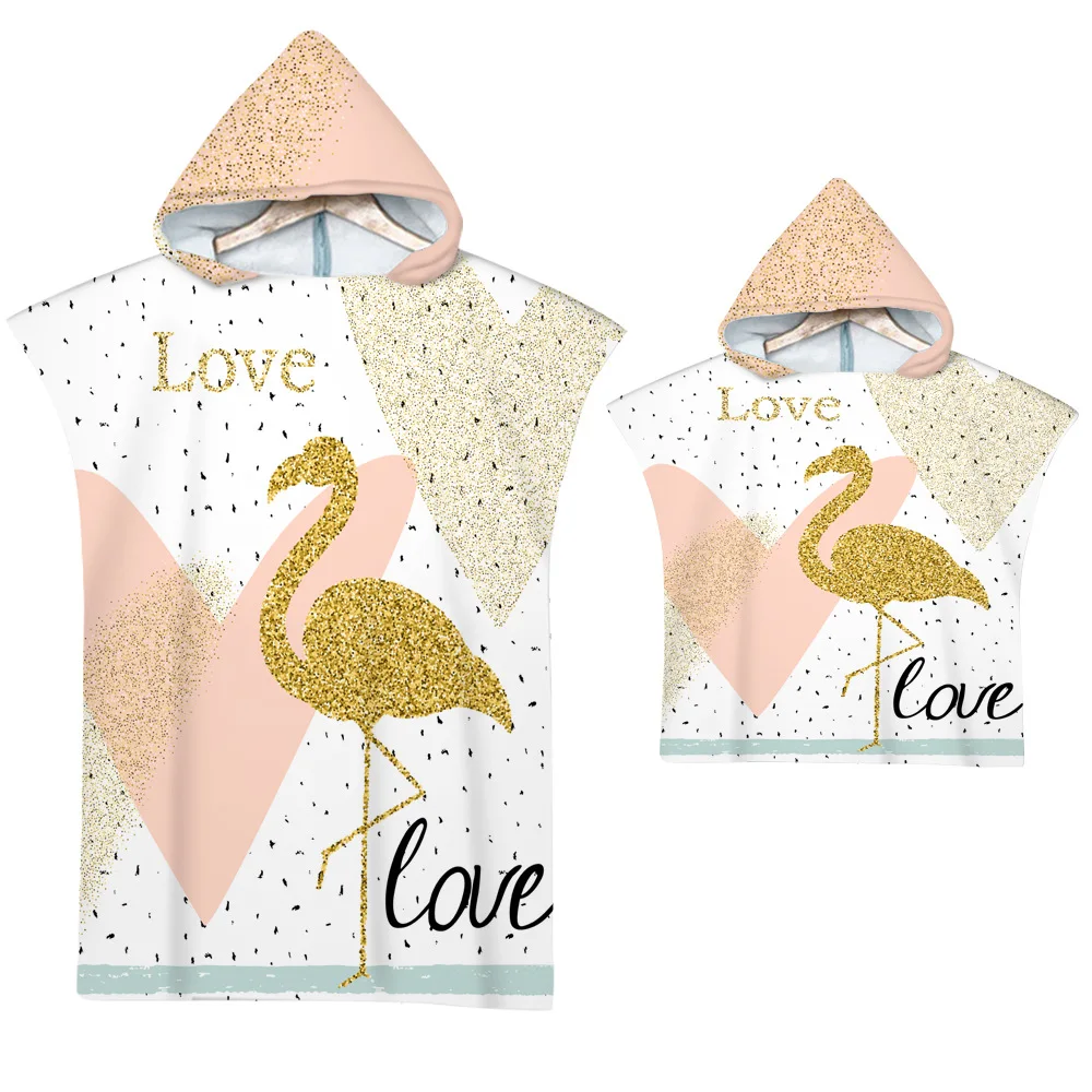 Пляжное полотенце с капюшоном в виде фламинго быстросохнущие банные полотенца