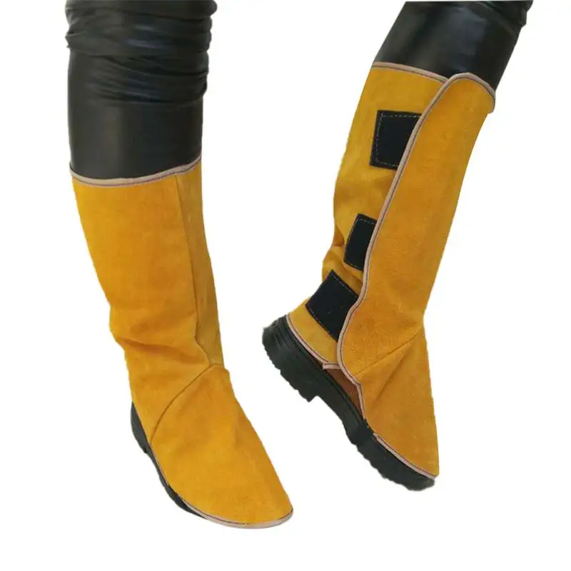 

Two-layer Leather Welding Spats Protective Shoes Feet Cover Protection Flame Resistant Boot Leggings Welder Foot Cover