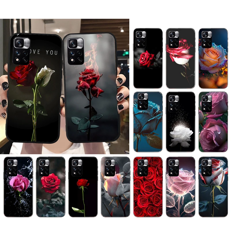 

Roses Flower Rose Phone Case for Xiaomi Redmi Note 12 Pro 11S 11 10 Pro 9Pro Note9 10S Redmi 10 9C 9A Funda