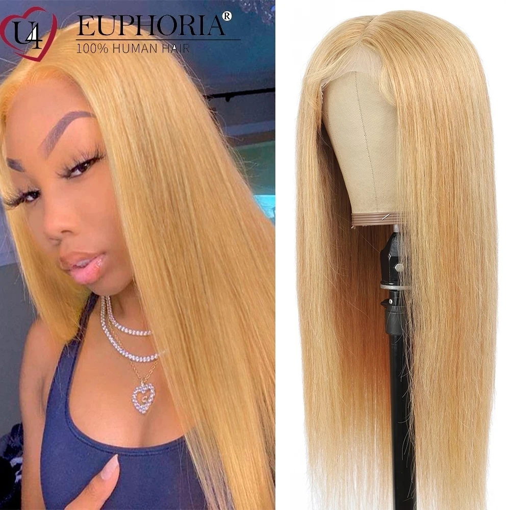 

Blonde Brazilian 13x4 Lace Front Wig Straight Human Hair Wigs BURG Colored Wig 4x4 Lace Closure Wig Pre Plucked EUPHORIA