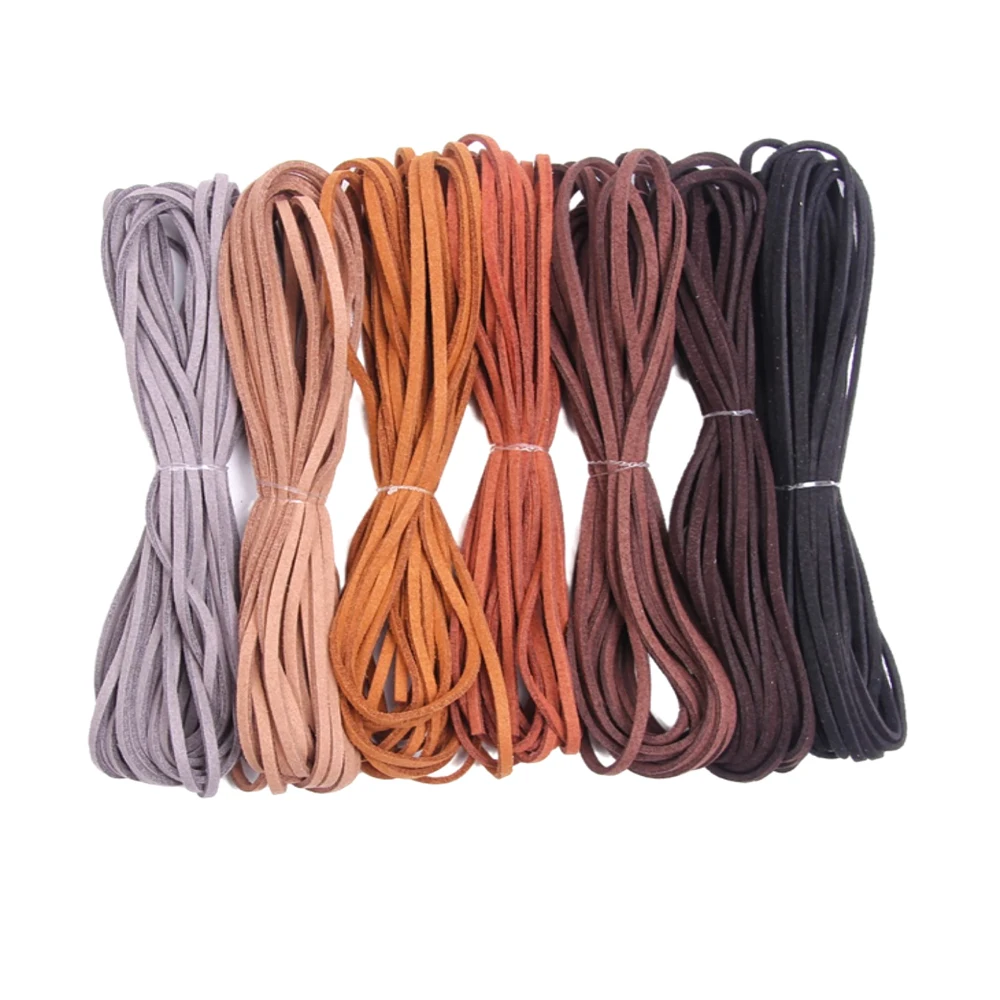 

REGELIN 5 Meters Flat Faux Suede Braided Cord Korean Velvet Leather Handmade Beading Bracelet Jewelry Making Thread String Rope