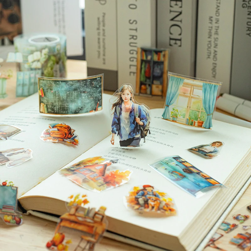 60 мм * 2 м ПЭТ-ленты серии Campus Life наклейки для творчества клей ручного счета ручная