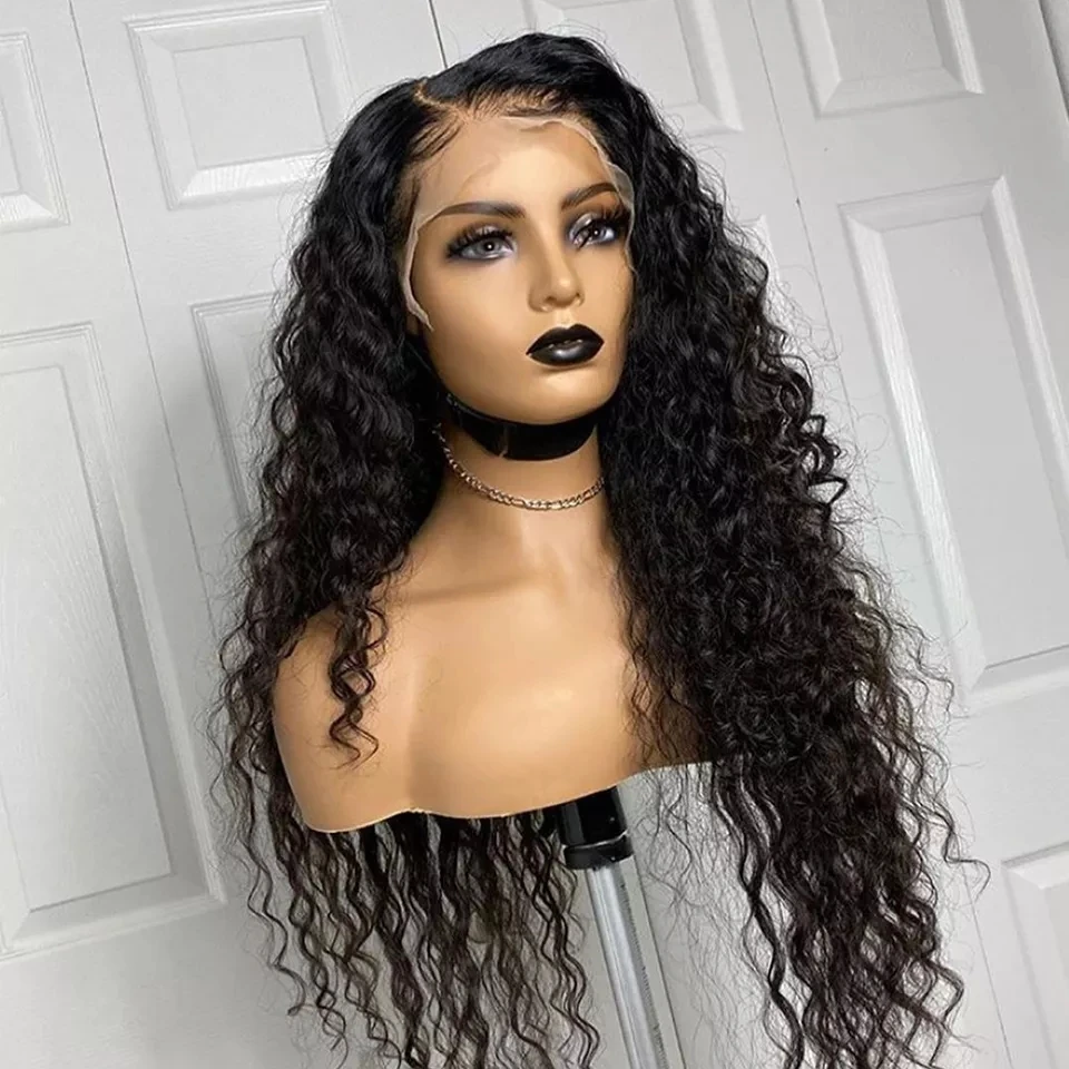 26Inch 180%Density Long Kinky Curly Side Part Glueless Lace Front Wig For Black Women With Baby Hair Heat Resistant Free Shippin