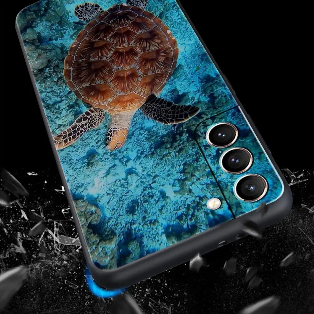 Фото Милый мультяшный морской черепаха океан синий чехол для телефона Samsung Galaxy S24 S23 S22 Ultra S20 S21 FE 5G S10 S9 Plus S10E S8 S7 Cover №2
