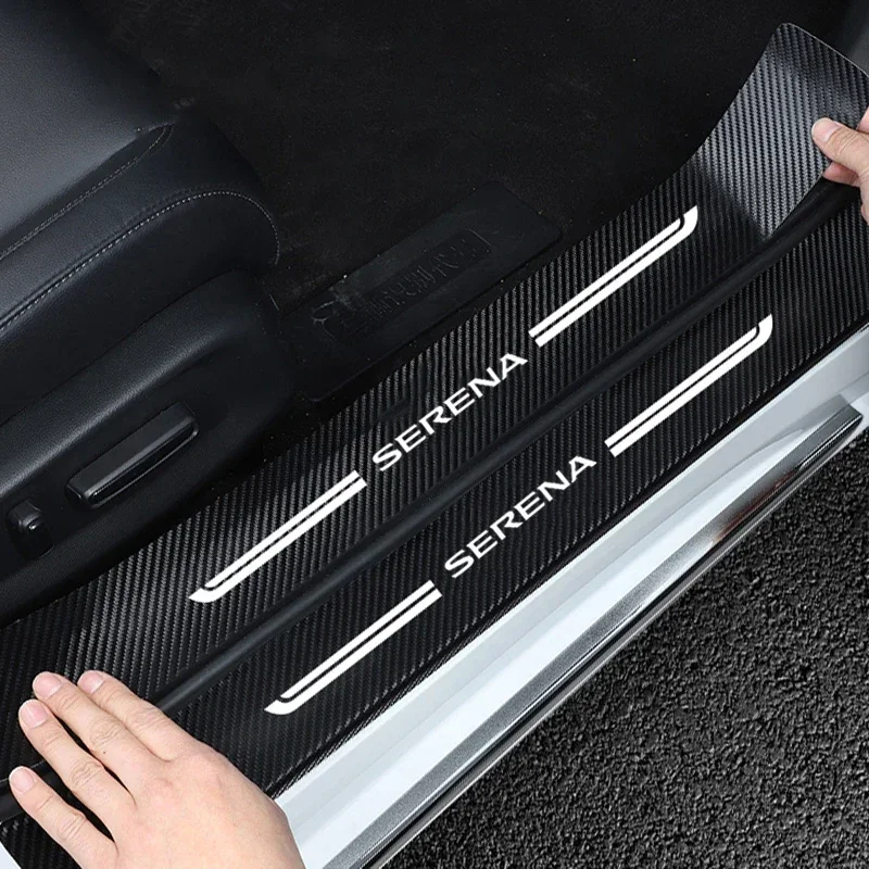 Фото Накладки на пороги для Nissan Serena: водонепроницаемые защитные наклейки для передних и задних дверей, декоративные стикеры от истирания №3