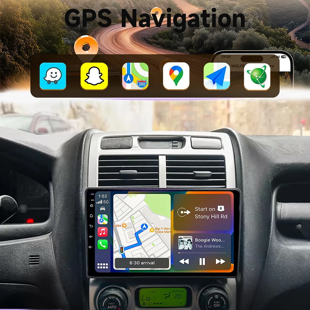 Фото Автомагнитола для Kia Sportage 2 2007-2009 Android 16 с Carplay, Auto, GPS, DVD, 4G, WIFI, без 2DIN №4